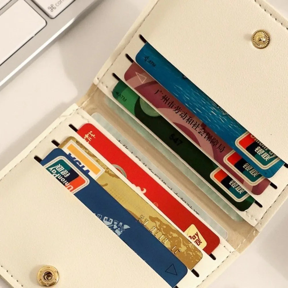 New Large Capacity Coin Purse Waterproof PU Leather Mini Wallets Lightweight Business Card Case Women