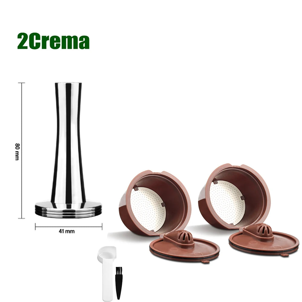 Icafilas Plastic Reusable Dolce Gusto Coffee Capsule Coffee Filters Pod Refillable Coffee Dripper Cup Cream Normal Coffee