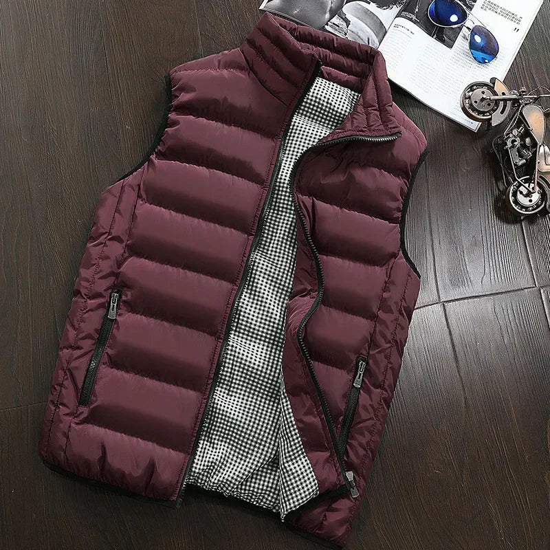 New Autumn Casual Sleeveless Vest Men Jacket Fashion Warm Windproof Cotton Coat Male Winter High Quality Clothing Men Waistcoat