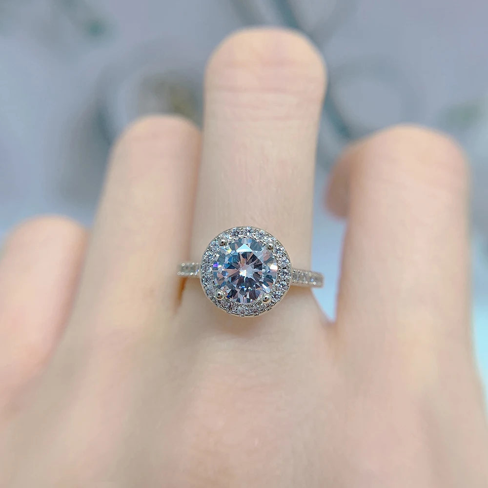 Adjustable Solitaire Rings for Women Bridal Classic Silver Color AAA+Cubic Zirconia Wedding Engagement Marriage Ring Jewelry