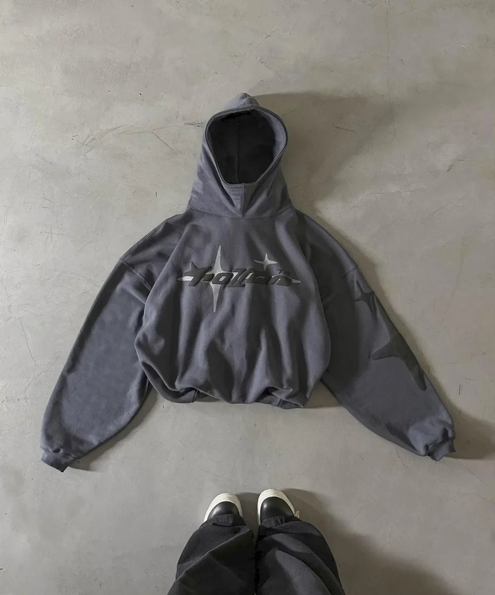 Streetwear Oversized Hoodie Mens Womens Clothing Harajuku Hip Hop Letter Goth Print Pullover Sweatshirt Casual Gothic Y2K Hoodie