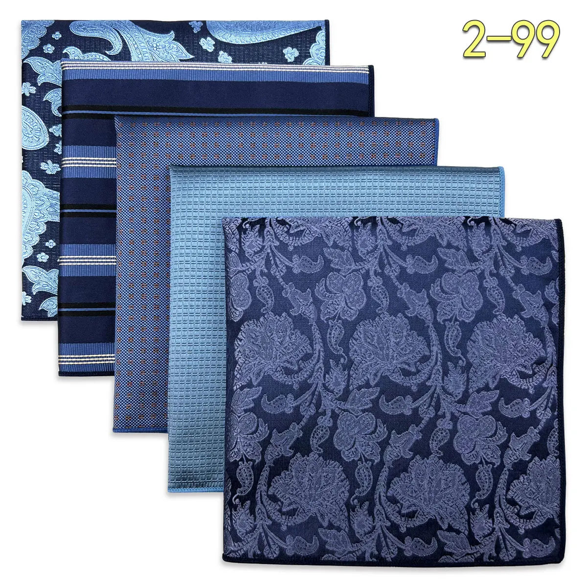 5 Pieces Colorful Assorted Mens Pocket Square Classic Handkerchief Set Gift
