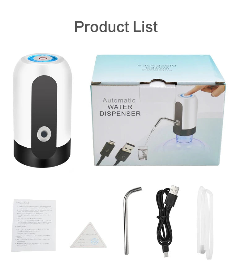 No More Lifting Heavy Bottles! Portable USB Electric Water Pump