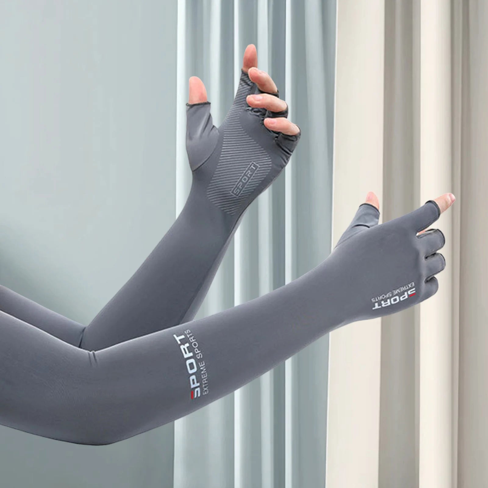 UV Sun Protections Arm Sleeves Summer Cooling Arm Sleeves Cover Ice Silk Breathable Moisture-Wicking Sleeves Great for Running