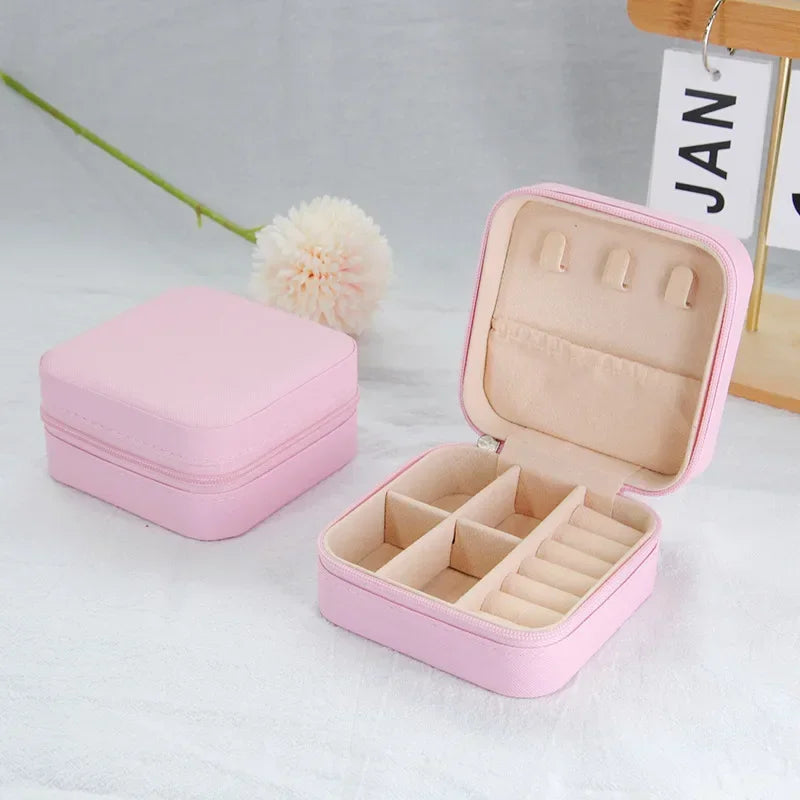 Jewelry Organizer Display Travel Jewelry Case Boxes Portable Jewelry Box Leather Storage Joyeros Organizador De Joyas
