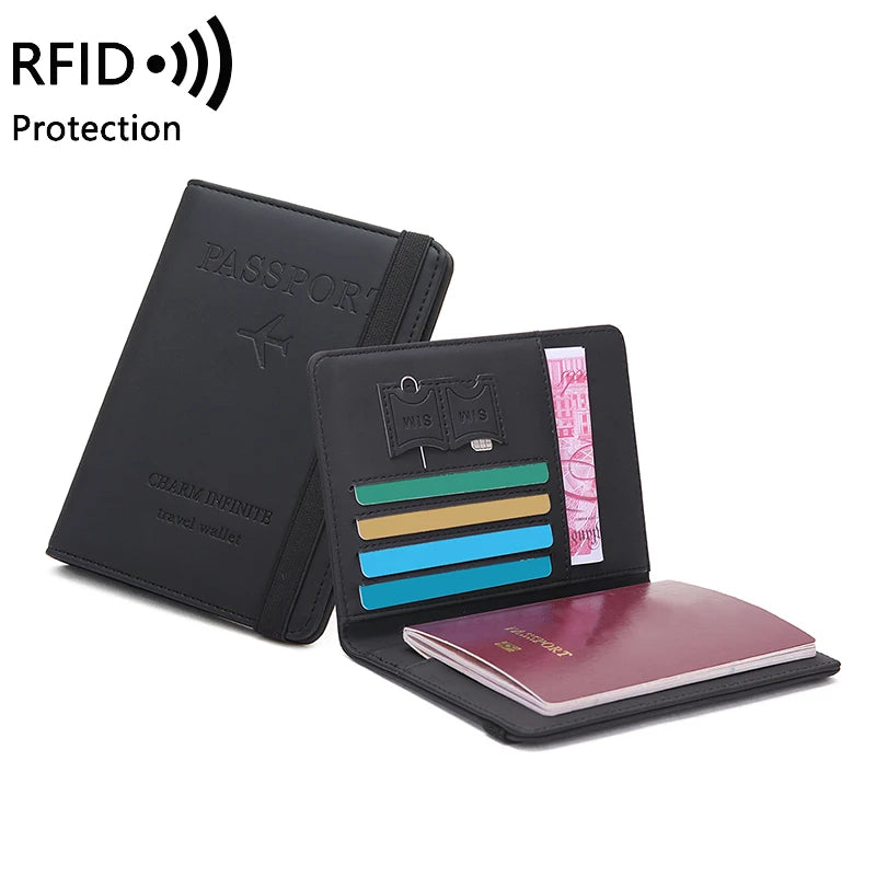 RFID anti-theft brush passport bag ticket document storage bag simple fashion card bag multi-functional travel passport holder
