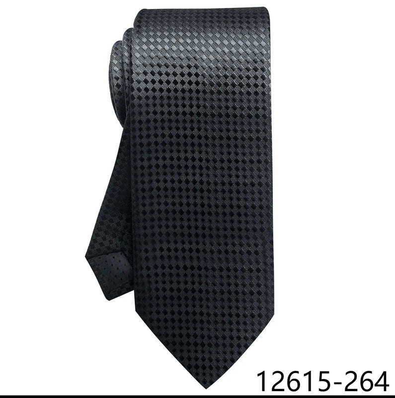 Top Grade Classic 8 cm Silk Tie Black Solid Gravatas For Men Suit Accessories Fit Wedding Workplace Birthday Gift
