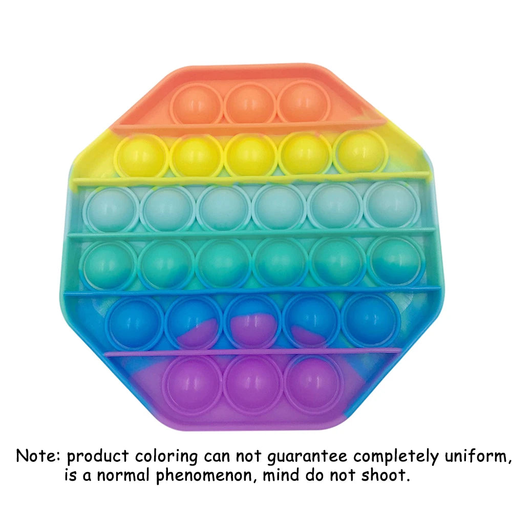 Push Pop Bubble Fidget Sensory Toy Stress Relief Toys Pack for Kids Adults Rainbow Anti-Anxiety Tools Office Stress Relief Toys