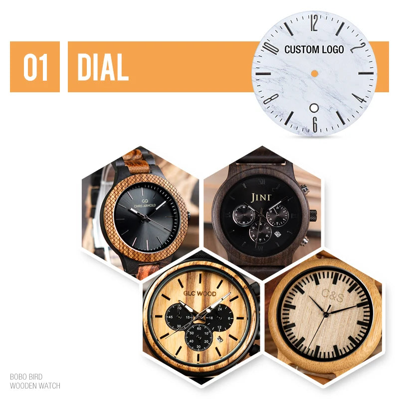 Personalized Gift Brand Logo MESSAGE Engraved Carved Laser Charge on Wood Watches Name Customize Service ONLY No Watch