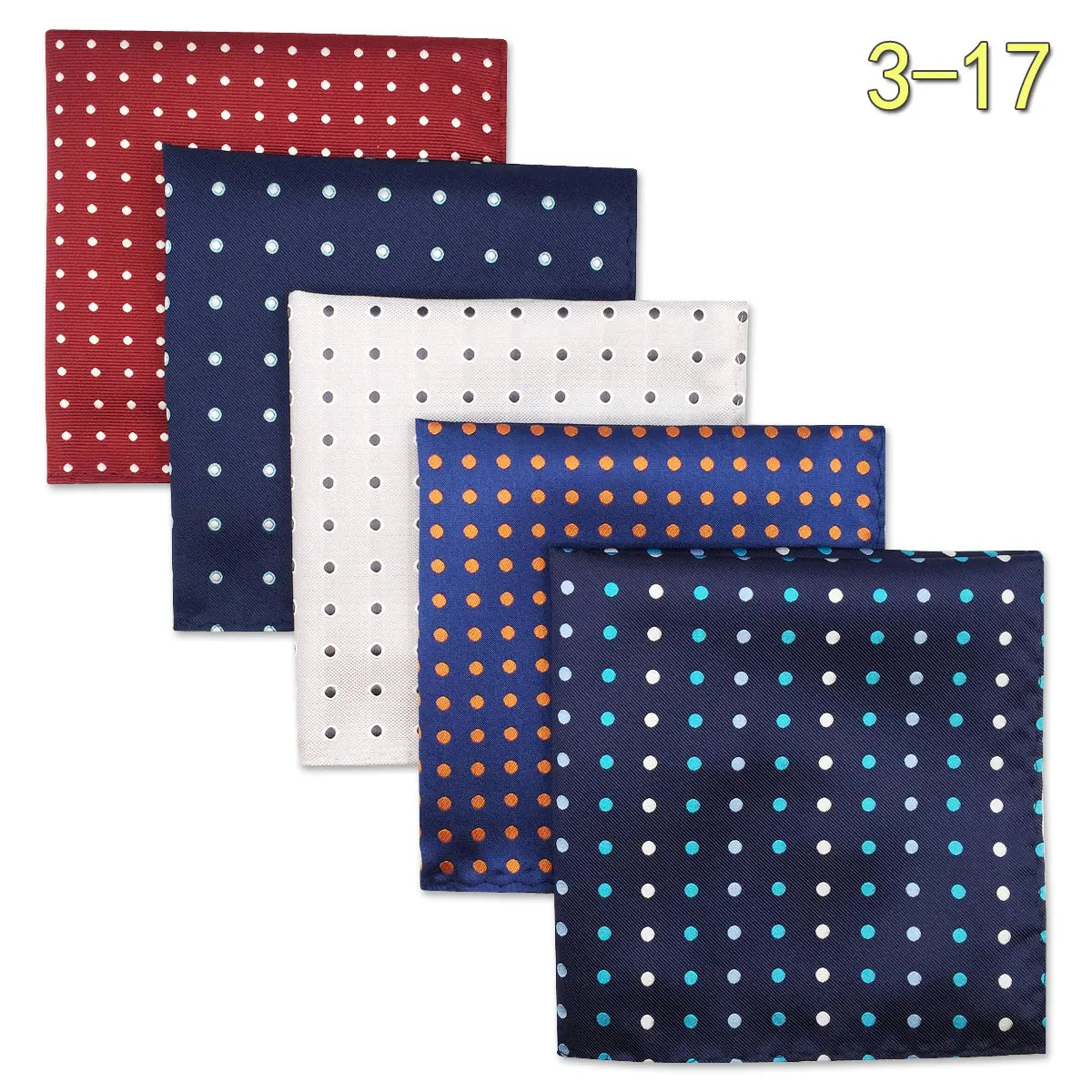5 Pieces Colorful Assorted Mens Pocket Square Classic Handkerchief Set Gift