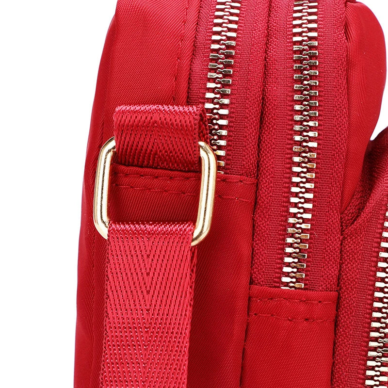 Mobile Phone Crossbody Bags for Women Fashion Ladies Shoulder Bag 3 Layer Waterproof Oxford Small Cell Phone Purse Wallet