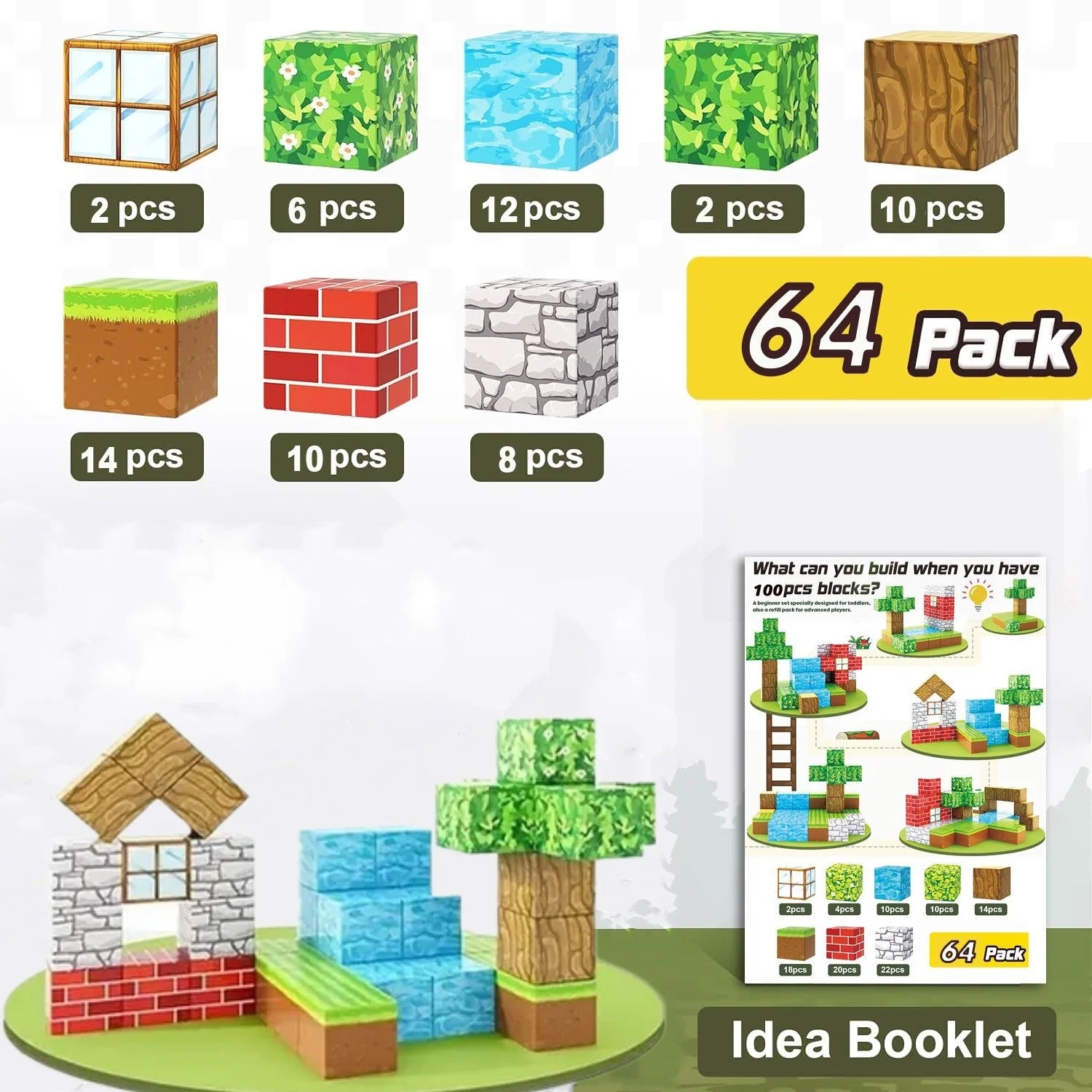 Magnetic building blocks create a mining magnet world for boys and girls, magnetic structure magnetic puzzle set, Montessori sen