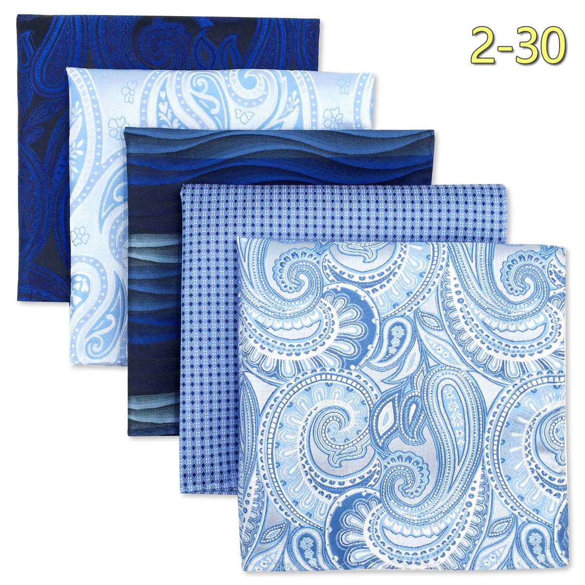 5 Pieces Colorful Assorted Mens Pocket Square Classic Handkerchief Set Gift