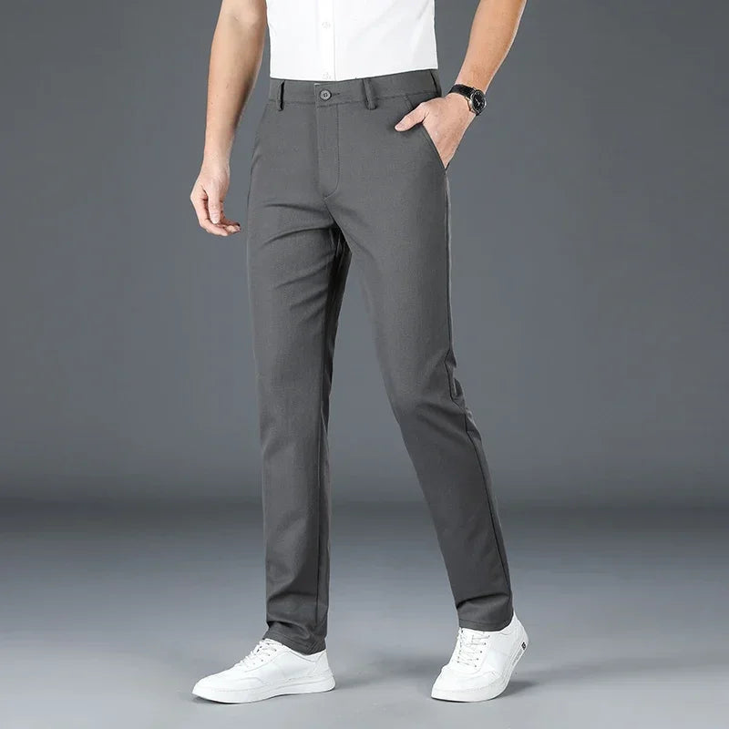 2024 Spring Autumn Men's Casual Pants Man Slim Fit Chinos Fashion Trousers Male Formal Trousers Brand Clothing Plus Size 30-40