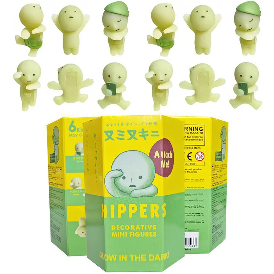 8pcs SMISKI Life Series Glow-in-the-dark Doll Blind Box Corner Decorative Tabletop Model Christmas Toy Fans Surprise Gifts