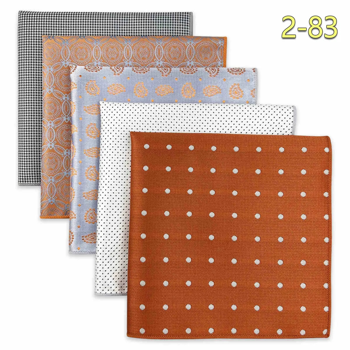 5 Pieces Colorful Assorted Mens Pocket Square Classic Handkerchief Set Gift