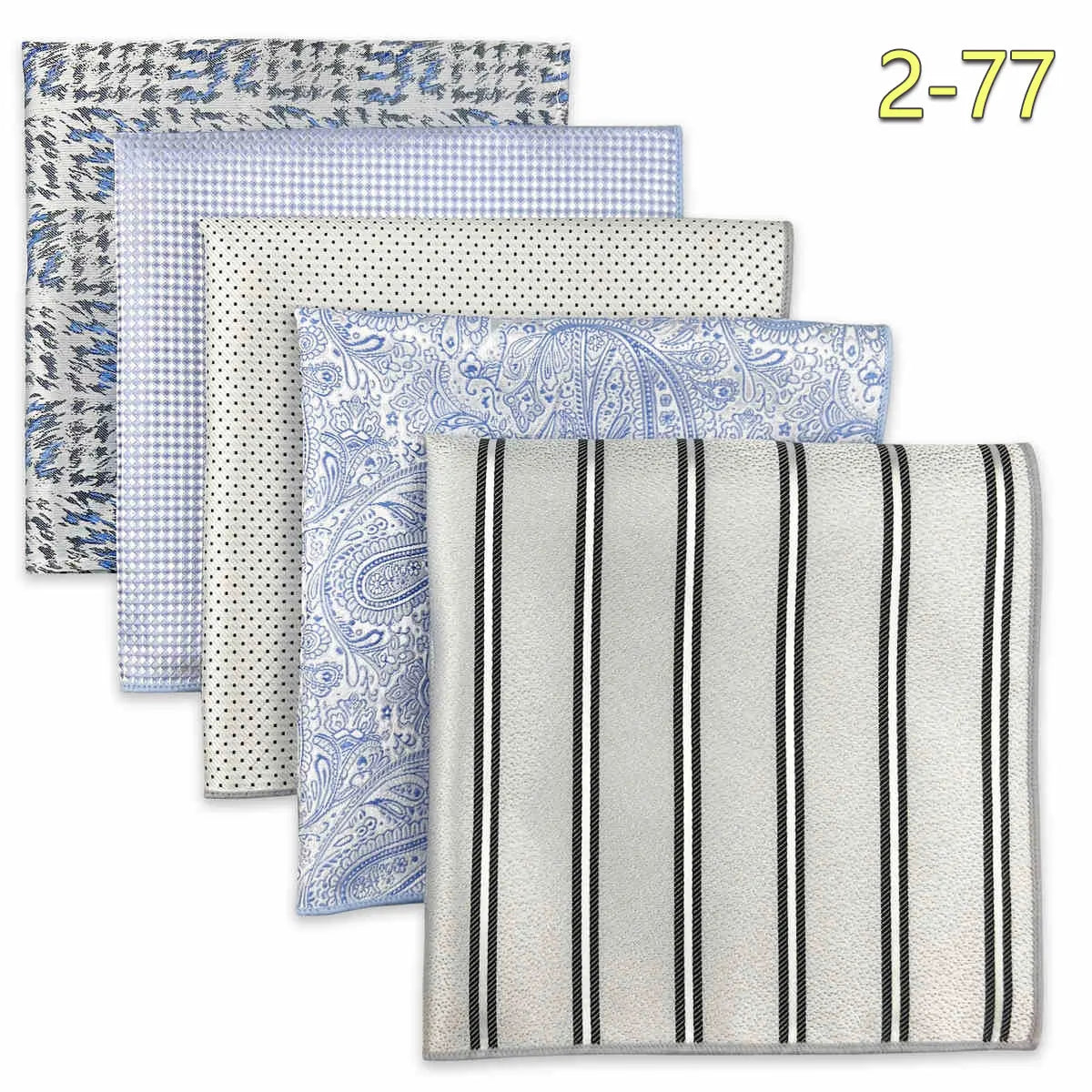 5 Pieces Colorful Assorted Mens Pocket Square Classic Handkerchief Set Gift