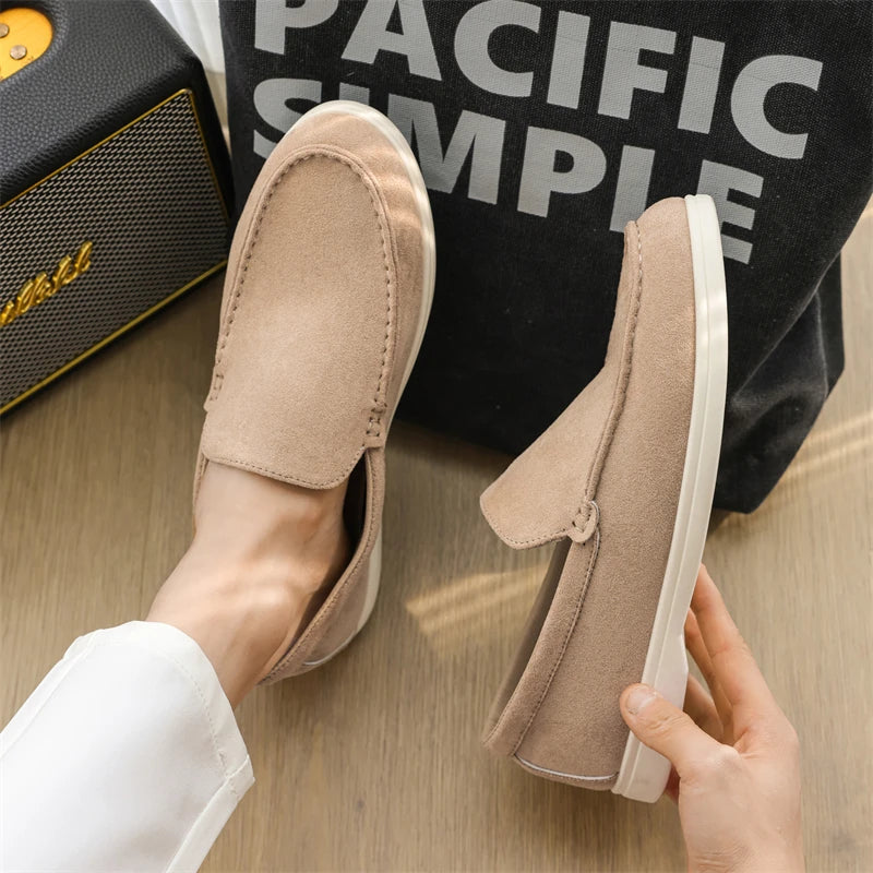 Men's Casual Shoes Suede Leather Loafers Classic British Style Men Shoes Lightweight Soft Moccasins Male Slip on Driving Flats