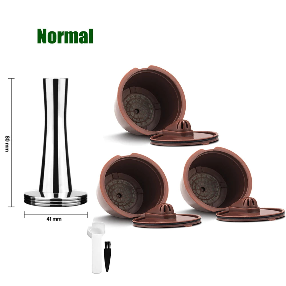 Icafilas Plastic Reusable Dolce Gusto Coffee Capsule Coffee Filters Pod Refillable Coffee Dripper Cup Cream Normal Coffee
