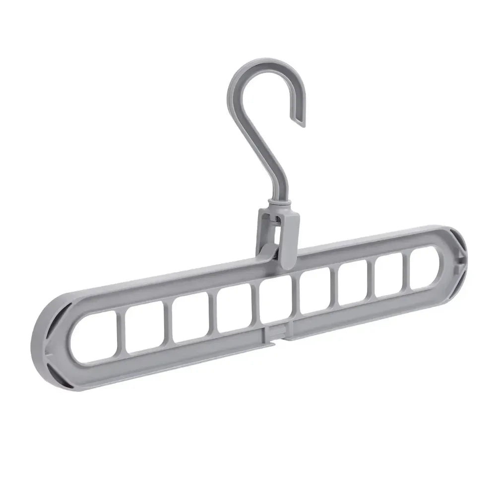 9-Hole Wardrobe Storage Rack Folding Anti-slip Clothes Drying Rack 360 Degree Rotation Multifunctional Foldable Clothes Hanger