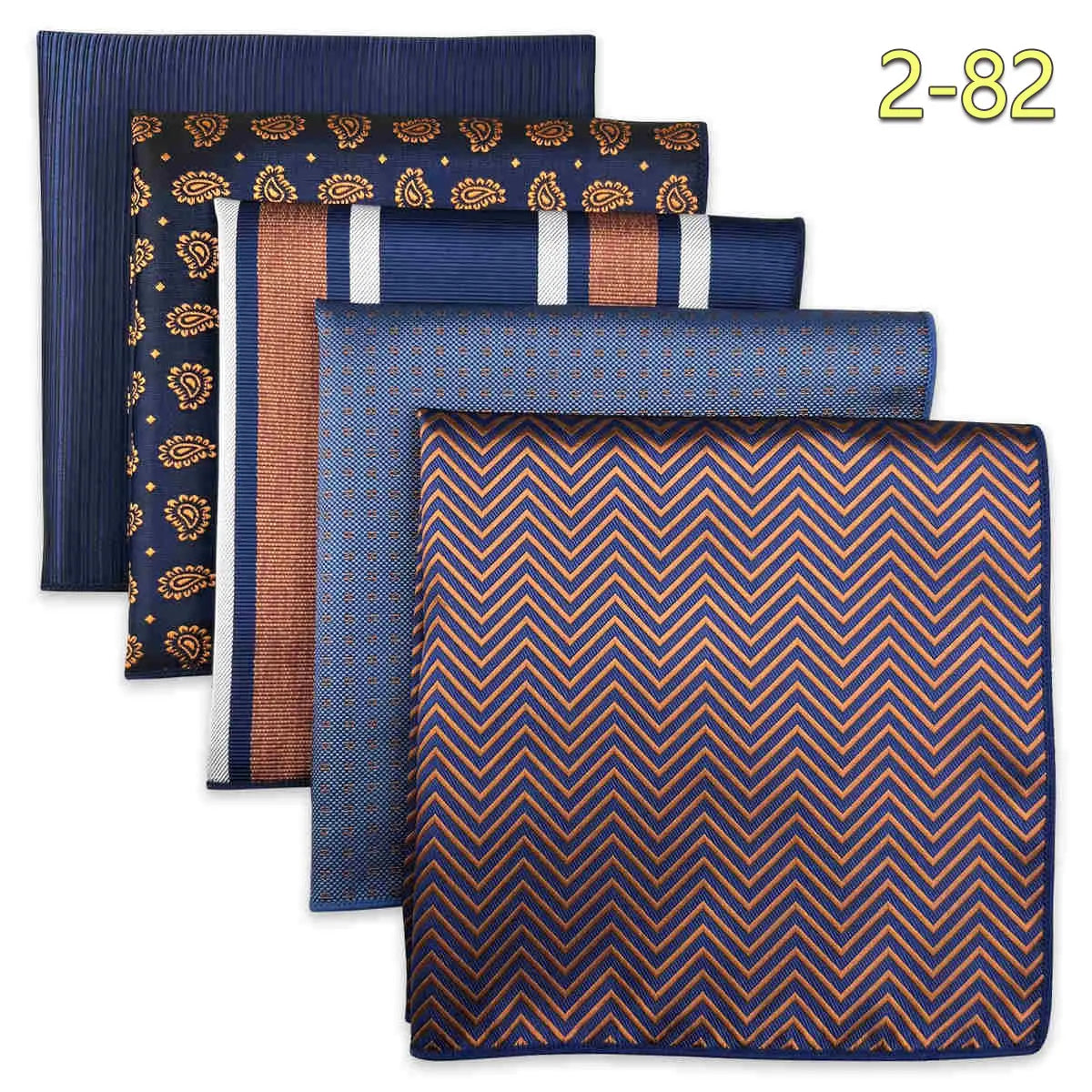 5 Pieces Colorful Assorted Mens Pocket Square Classic Handkerchief Set Gift