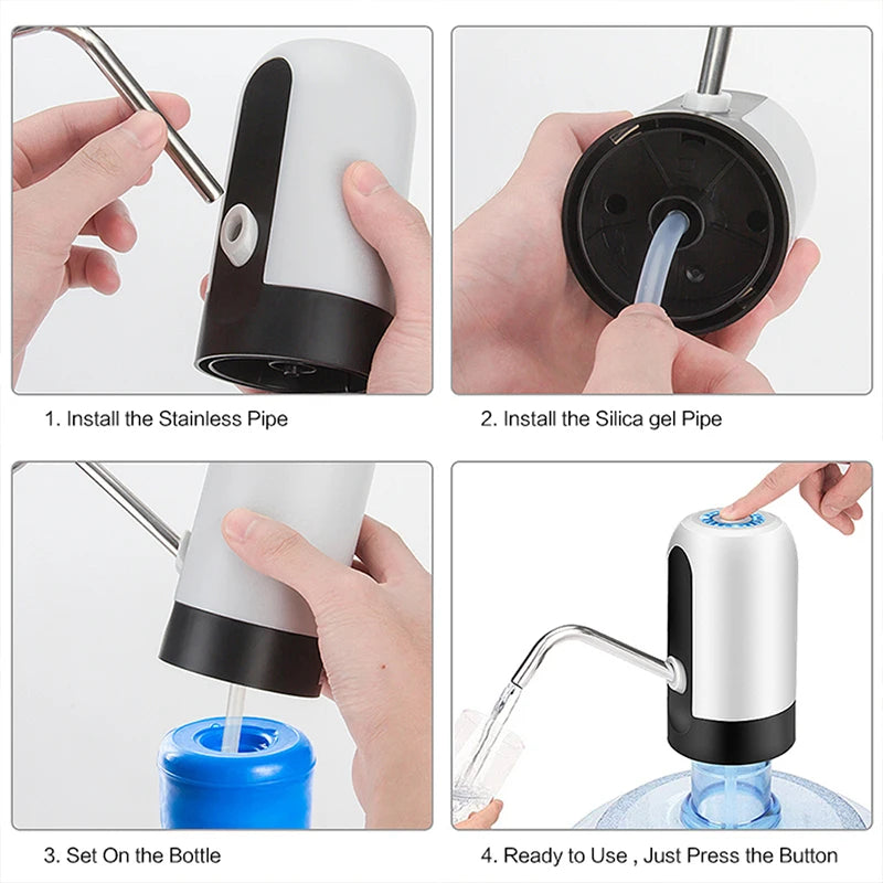 No More Lifting Heavy Bottles! Portable USB Electric Water Pump
