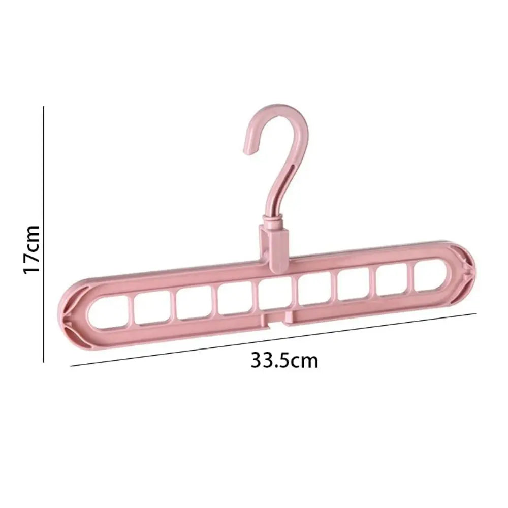 9-Hole Wardrobe Storage Rack Folding Anti-slip Clothes Drying Rack 360 Degree Rotation Multifunctional Foldable Clothes Hanger