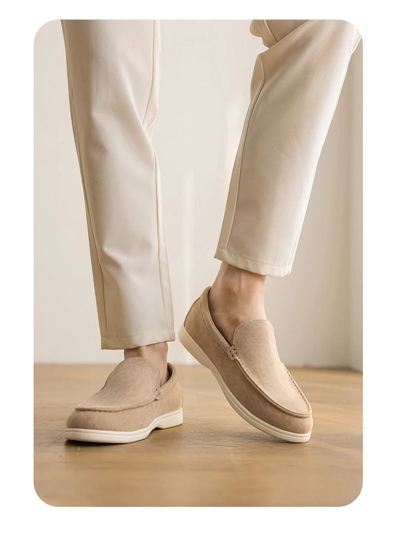 Men's Casual Shoes Suede Leather Loafers Classic British Style Men Shoes Lightweight Soft Moccasins Male Slip on Driving Flats
