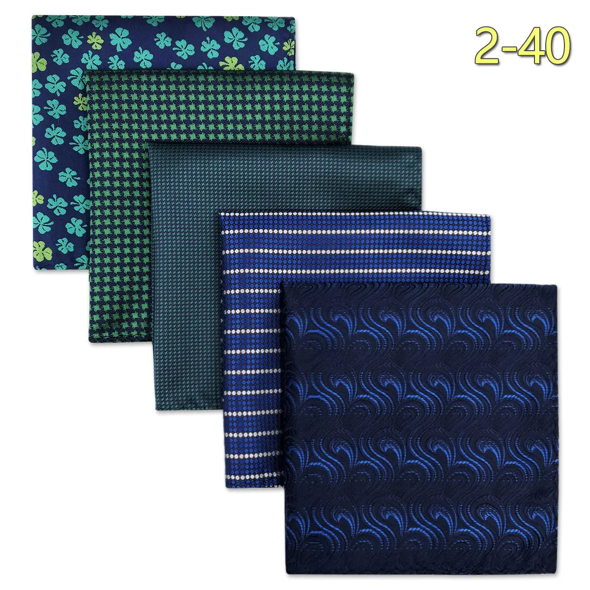5 Pieces Colorful Assorted Mens Pocket Square Classic Handkerchief Set Gift