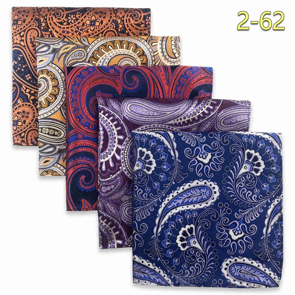 5 Pieces Colorful Assorted Mens Pocket Square Classic Handkerchief Set Gift