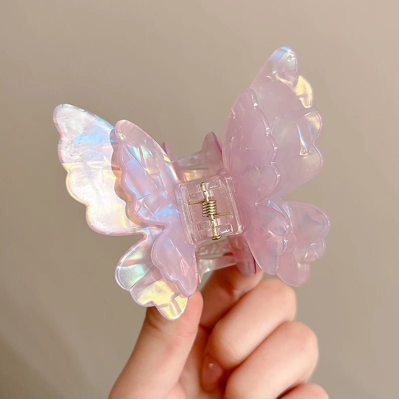 AWAYTR Fairy Butterfly Hair Claw Acetate Crab Hair Clip Sweet Princess Shark Clip for Women Girl Hairpin Hair Accessories
