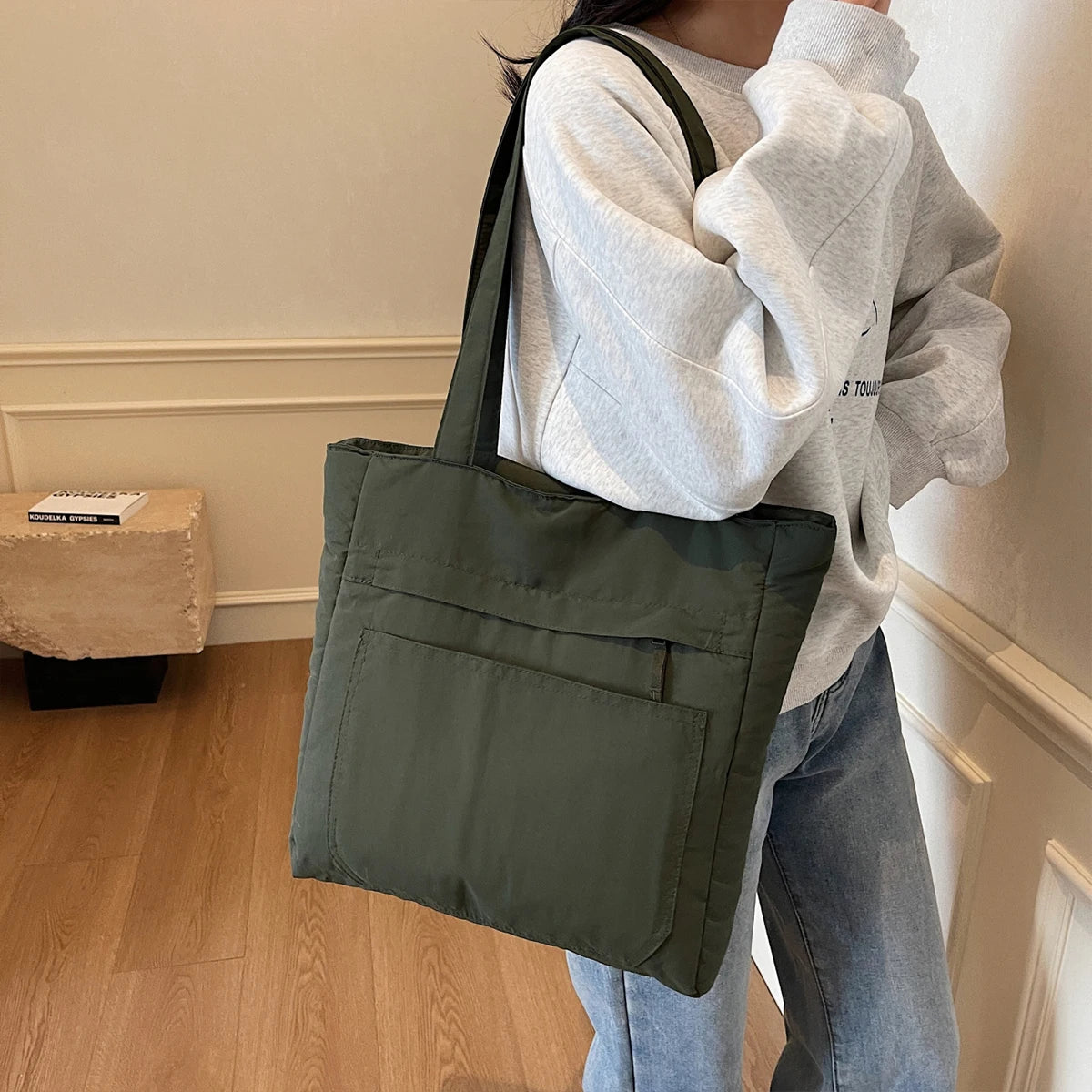 Large-Capacity Tote Canvas Bag for Work and Outings, Good-Looking Work Clothing, Versatile Student Bag, Shoulder Bag, Satchel Tote Bag, Shopping, Playing and Class