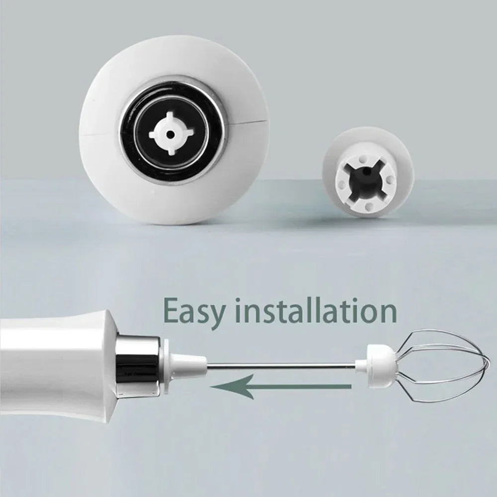 Rechargeable 3-Speed Handheld Milk Frother Mini Electric Foam Maker for Latte Cappuccino Coffee