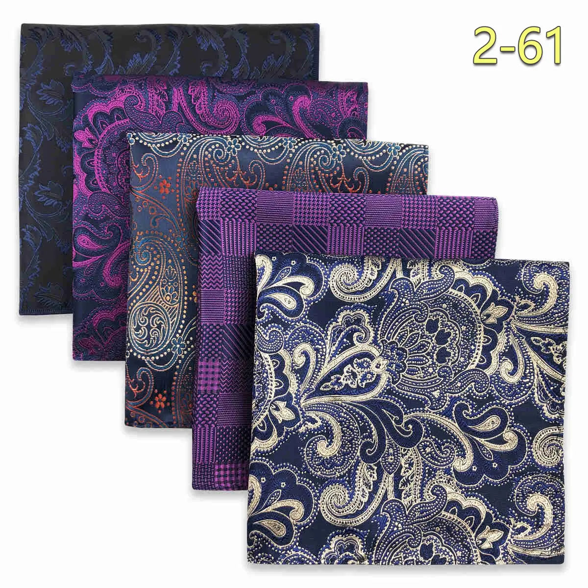 5 Pieces Colorful Assorted Mens Pocket Square Classic Handkerchief Set Gift