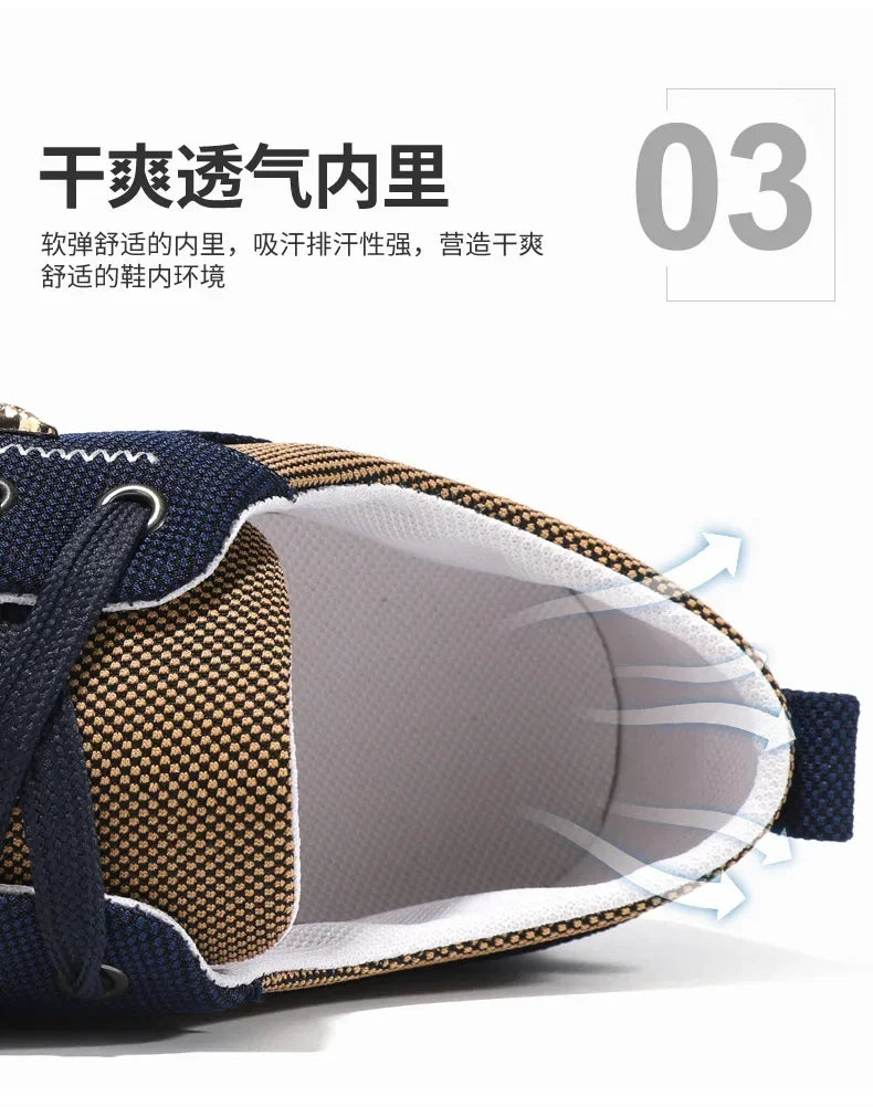 Mens Loafers Slip on Casual Shoes for Male 2024 New Breathable Canvas Driving Flats Comfortable Mocassins Non Slip Plus Size