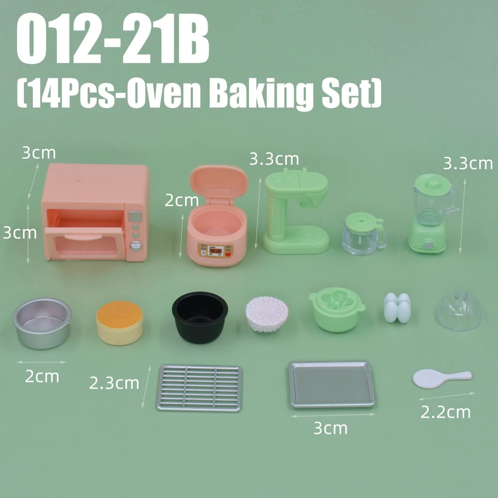 Dollhouse Furniture Kitchen Play Set Miniature Refrigerator 1:12 Mini Food Living Room Sofa Set Pretend Play  Accessores Toy