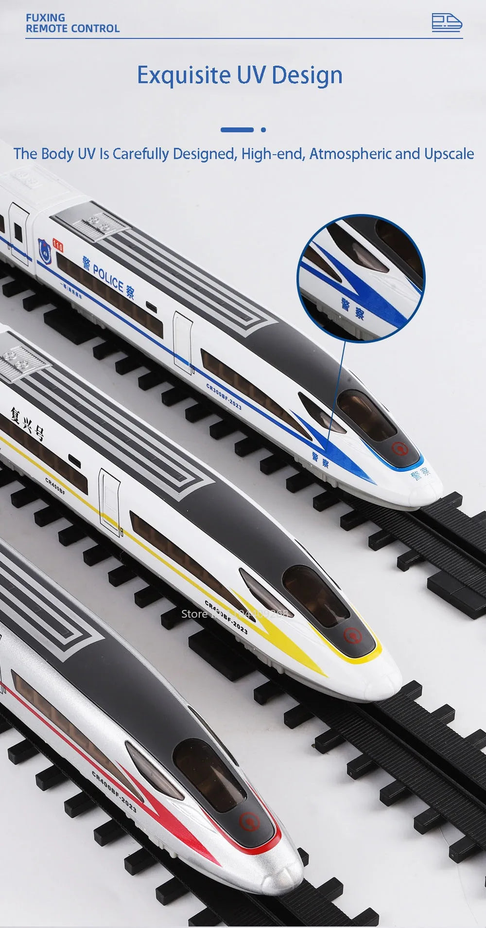 Scale 1:60 FuXing High-speed Railway Model Toy Car Remote Control Electric Simulation Voice Announcements Train Sound Light Gift