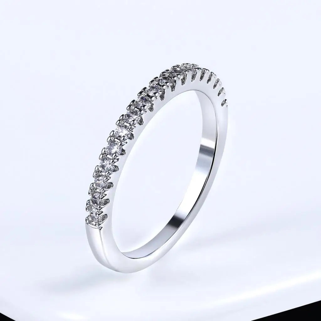 Adjustable Solitaire Rings for Women Bridal Classic Silver Color AAA+Cubic Zirconia Wedding Engagement Marriage Ring Jewelry