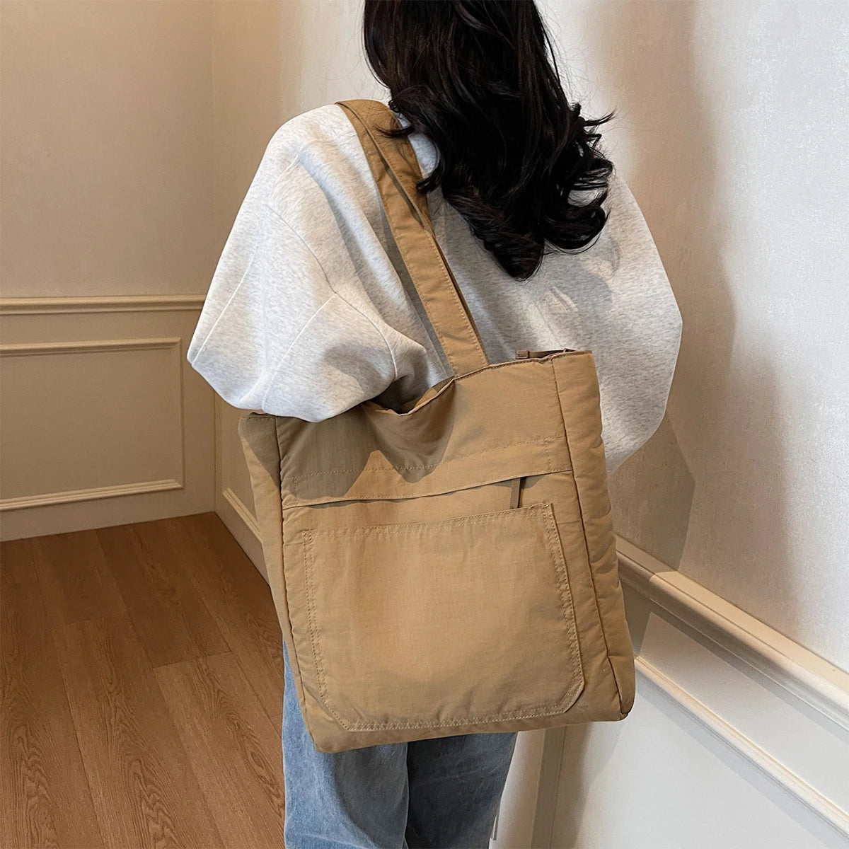 Large-Capacity Tote Canvas Bag for Work and Outings, Good-Looking Work Clothing, Versatile Student Bag, Shoulder Bag, Satchel Tote Bag, Shopping, Playing and Class