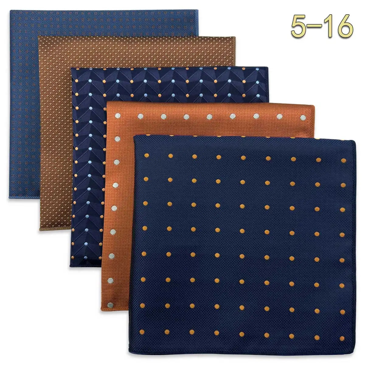 5 Pieces Colorful Assorted Mens Pocket Square Classic Handkerchief Set Gift