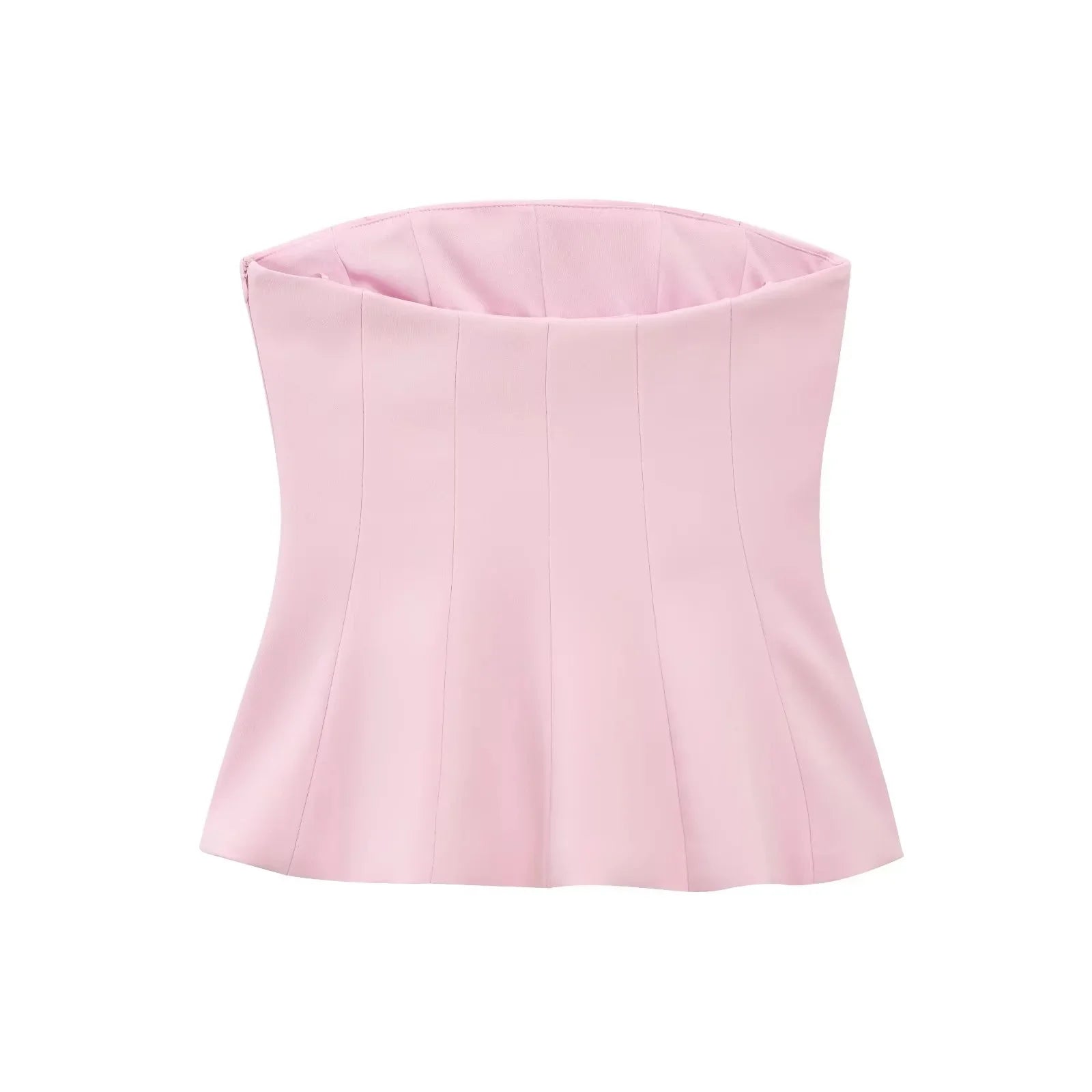 TRAFZA Sexy Butter Yellow Cami Ruffles Tube Tops Women Fashion 2025 Summer Strapless Y2K Girl Streetwear Tops Holiday Party Tops