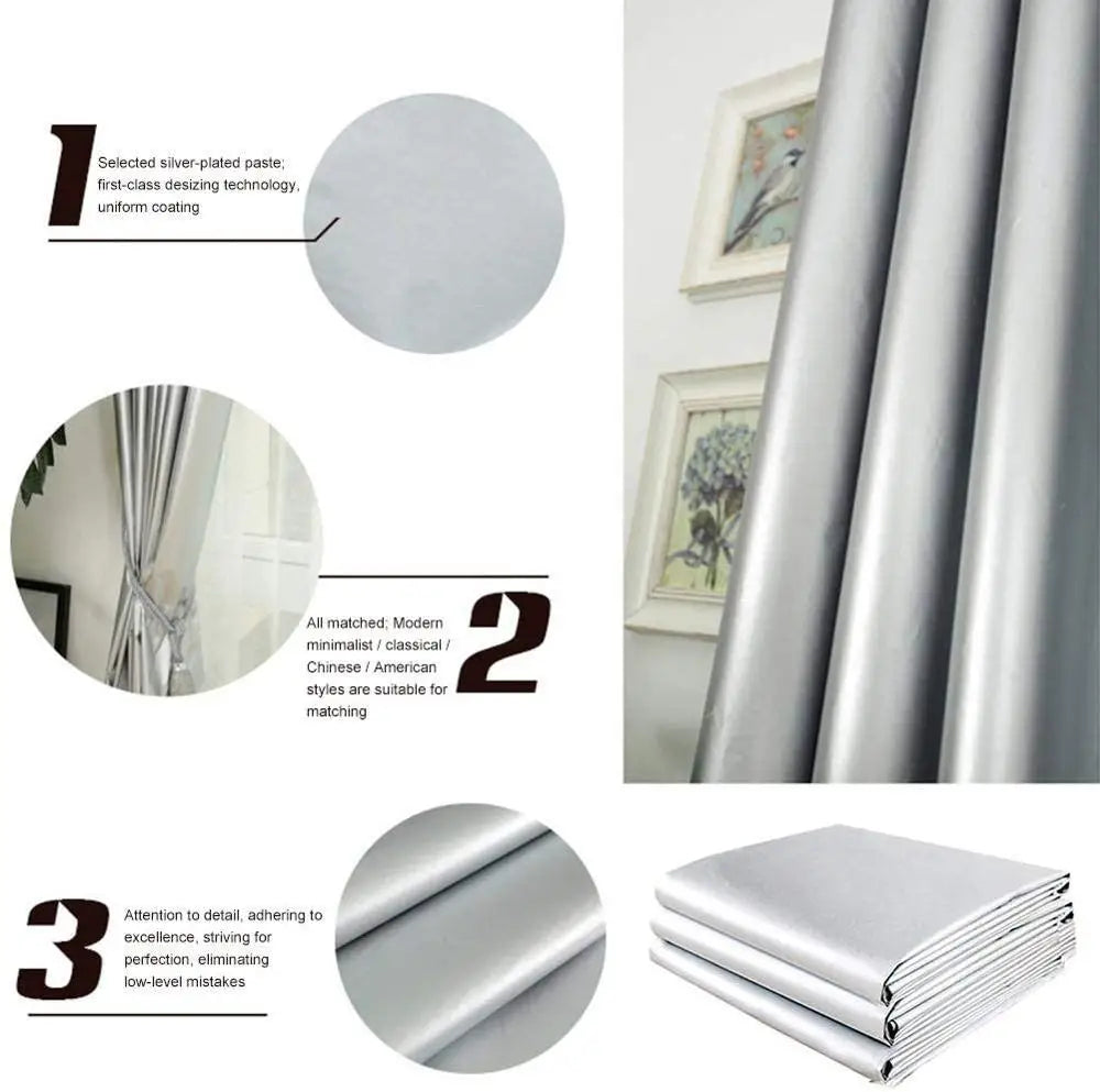 Blackout Curtains with Coated Lining Thickened Light Waterproof Blocking Thermal Insulated Window Curtain Panels for Bedroom