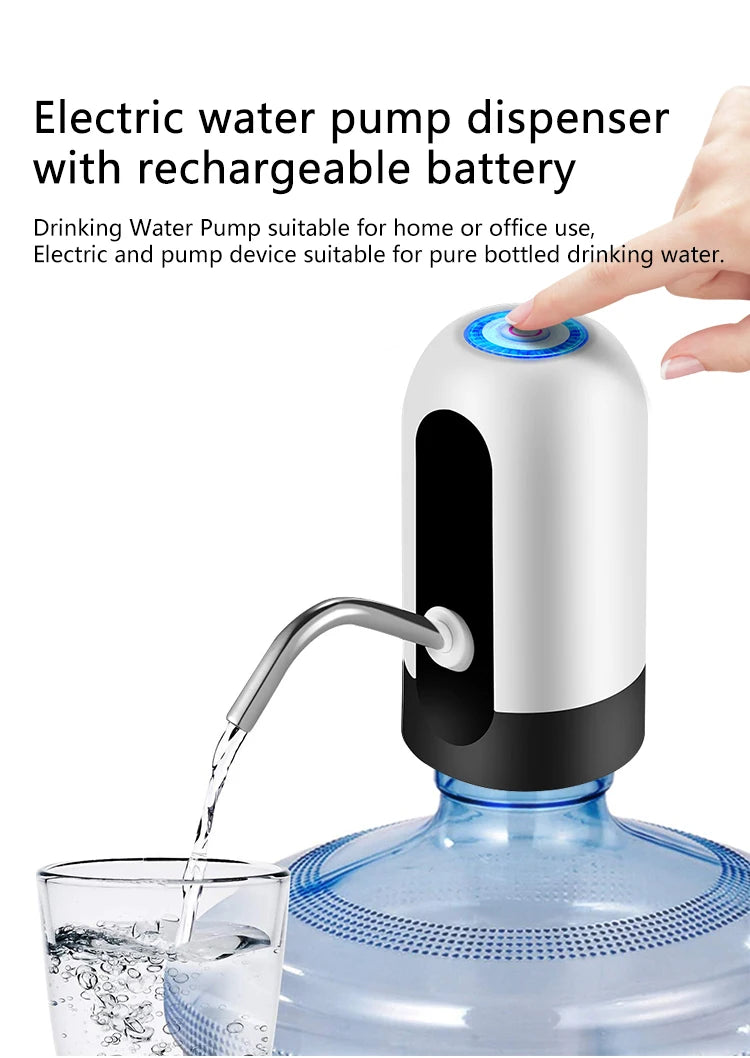 No More Lifting Heavy Bottles! Portable USB Electric Water Pump