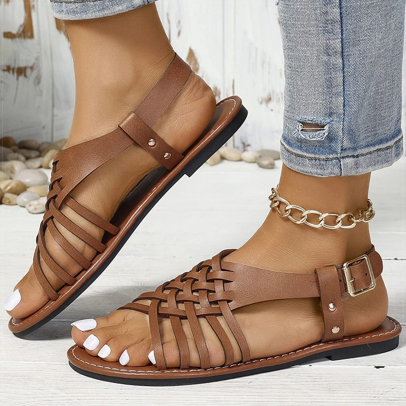 Women's Sandals 2025 Summer Sandals Shoes Woman Flat Sandalias De Mujer Casual Beach Shoes Summer Footwear Female Flats Sandals
