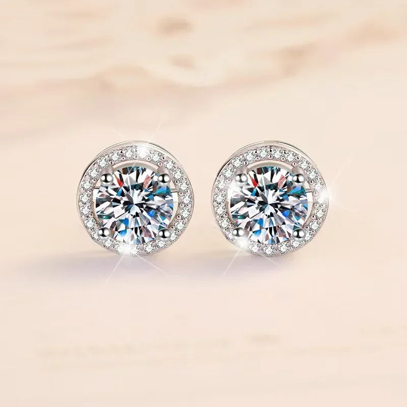 Diamond Earrings Mosonite Earring Square Bag Earrings marry Jewelry simple and fashionable party, Valentine's Day gift