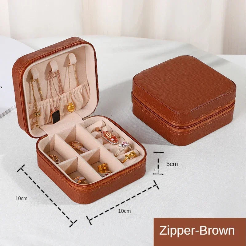 Jewelry Organizer Display Travel Jewelry Case Boxes Portable Jewelry Box Leather Storage Joyeros Organizador De Joyas