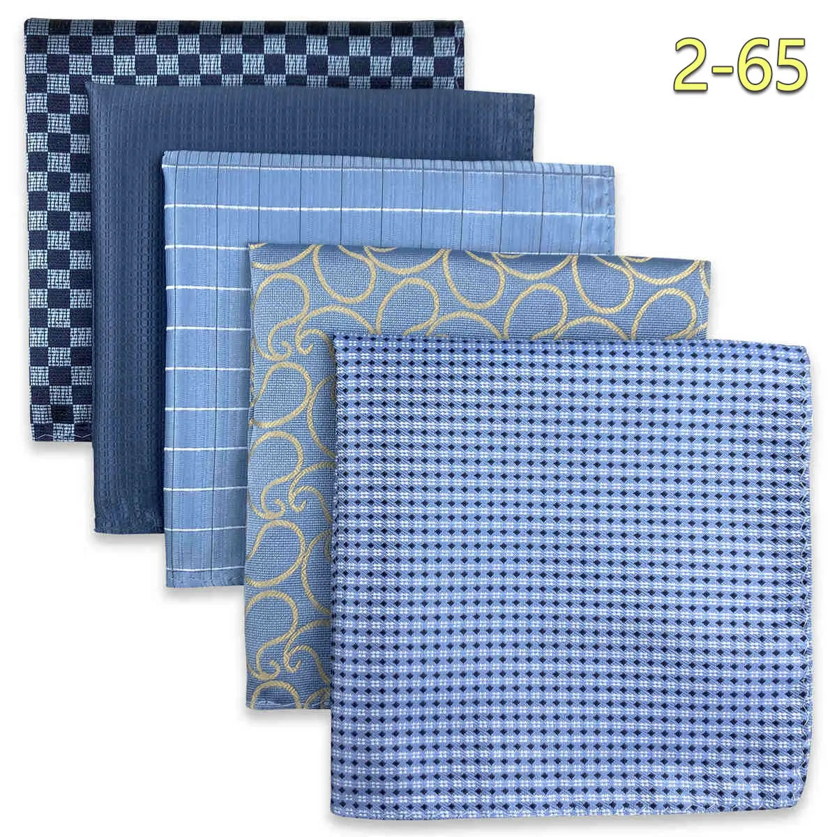 5 Pieces Colorful Assorted Mens Pocket Square Classic Handkerchief Set Gift