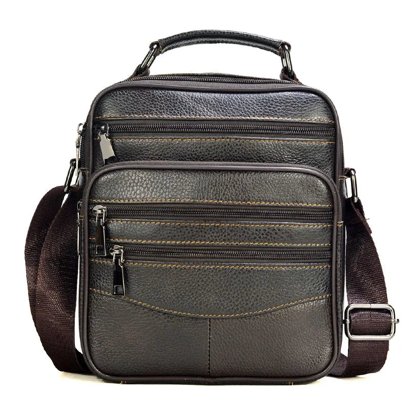 Men Genuine Leather Handbags Male High Quality Cowhide Leather Messenger Bags Men's Ipad Business Bag Middle Size Briefcase Tote