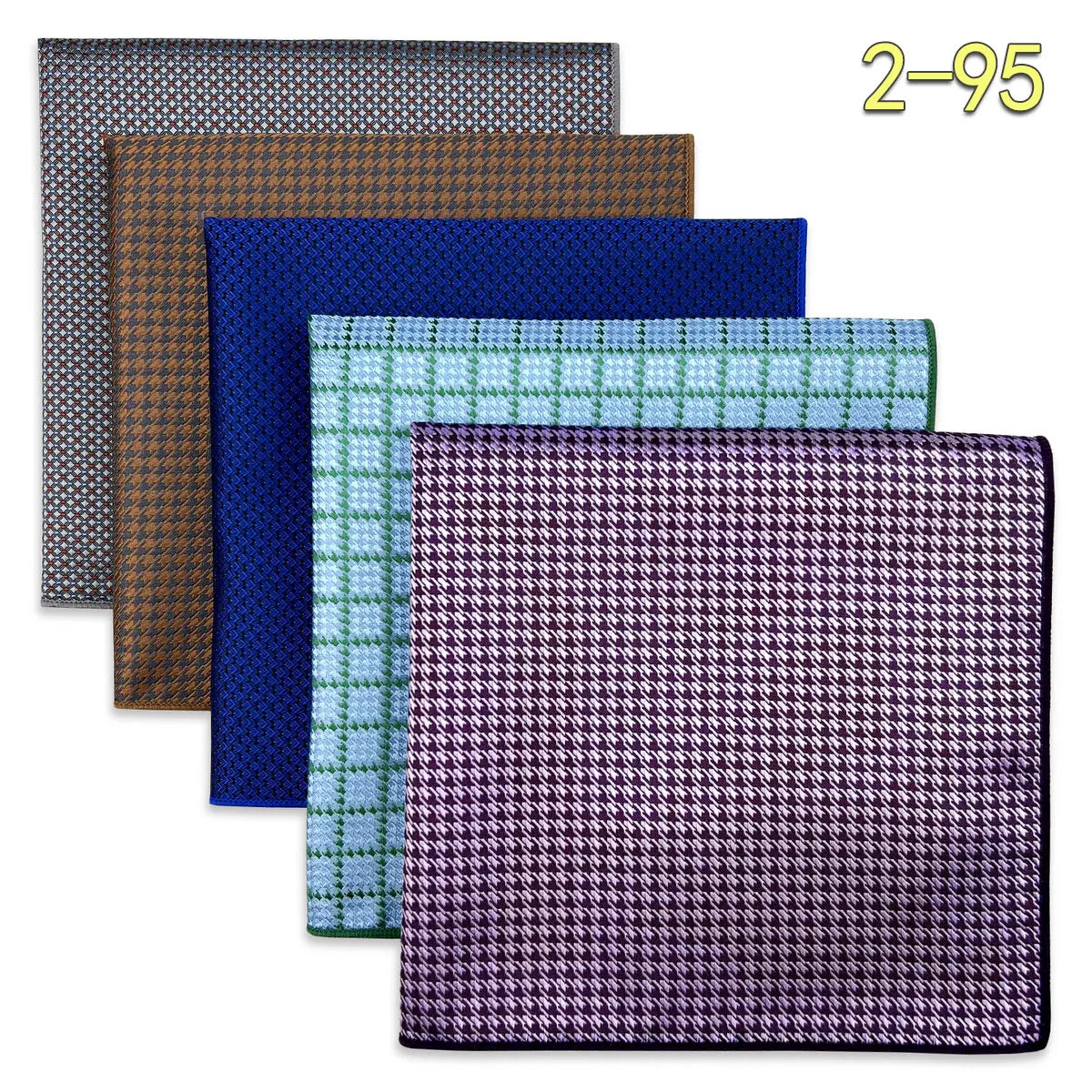 5 Pieces Colorful Assorted Mens Pocket Square Classic Handkerchief Set Gift