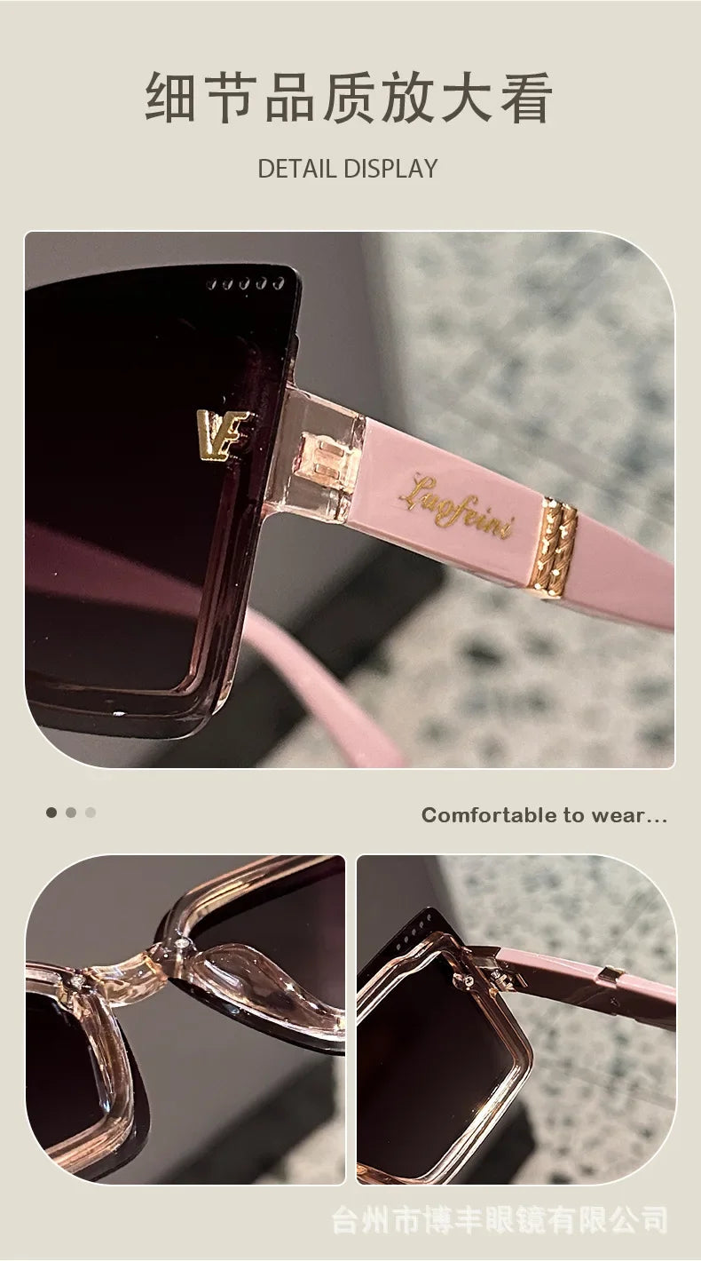 New Cool Rimeless Polarized Sunglasses Women Oversized Square Sun Glasses Ladies UV400 Classic Goggle Oculos De Sol Feminino